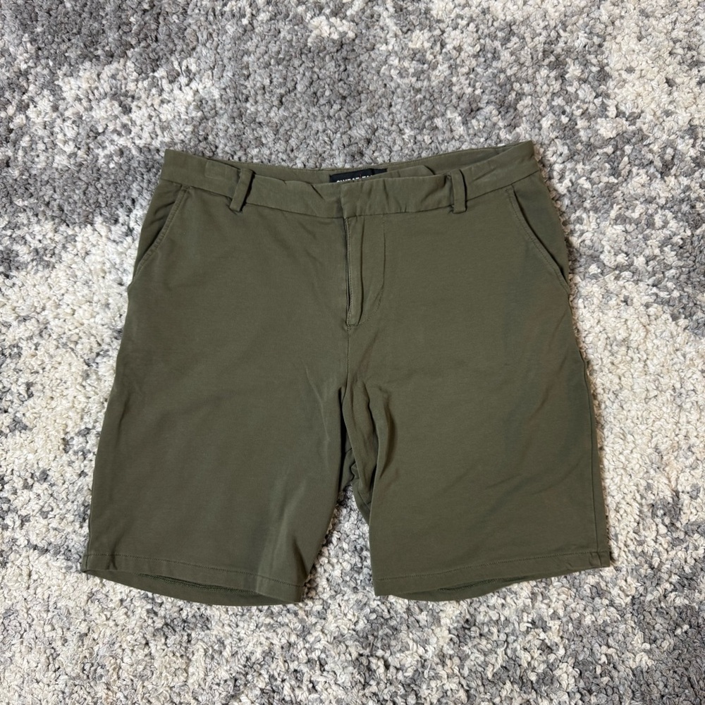 Sweat Tailor, Men’s Everyday Olive Green Flat Front Stretch Chino Shorts